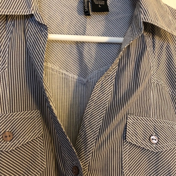 Passport Striped Button Down Shirt Size L - Picture 4 of 5